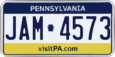 PA license plate JAM4573