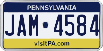 PA license plate JAM4584