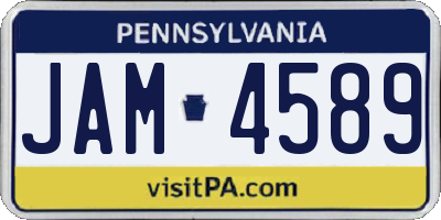 PA license plate JAM4589