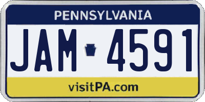 PA license plate JAM4591