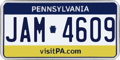 PA license plate JAM4609