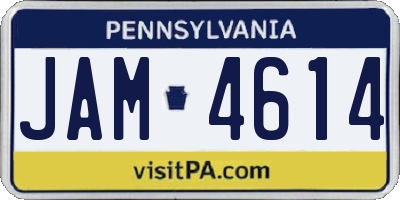 PA license plate JAM4614