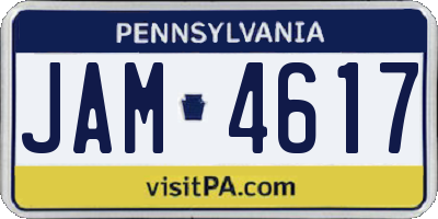 PA license plate JAM4617