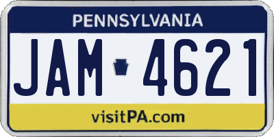 PA license plate JAM4621