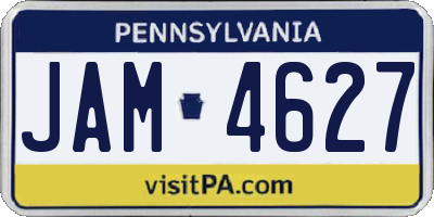 PA license plate JAM4627