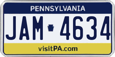 PA license plate JAM4634