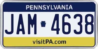 PA license plate JAM4638