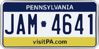 PA license plate JAM4641