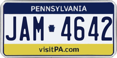 PA license plate JAM4642