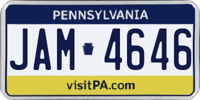 PA license plate JAM4646