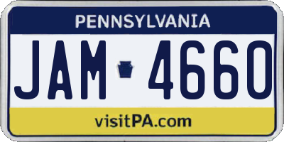 PA license plate JAM4660