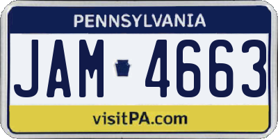 PA license plate JAM4663