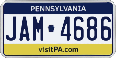 PA license plate JAM4686