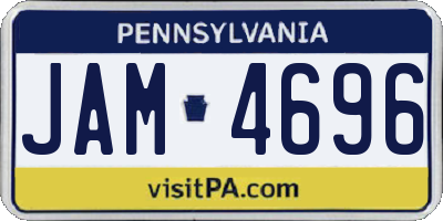 PA license plate JAM4696