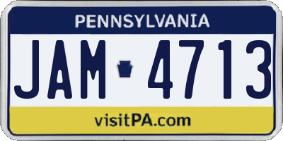 PA license plate JAM4713