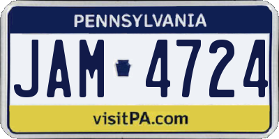 PA license plate JAM4724