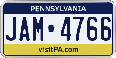 PA license plate JAM4766