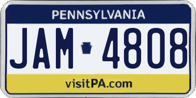 PA license plate JAM4808