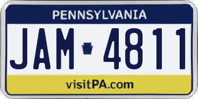 PA license plate JAM4811