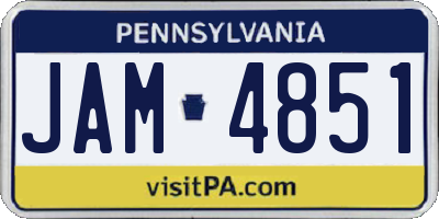 PA license plate JAM4851