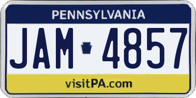 PA license plate JAM4857