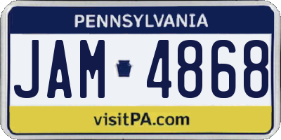 PA license plate JAM4868