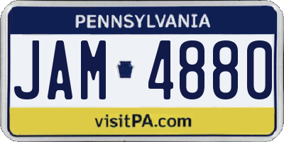 PA license plate JAM4880