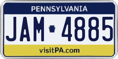 PA license plate JAM4885