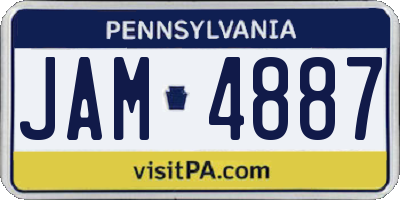 PA license plate JAM4887