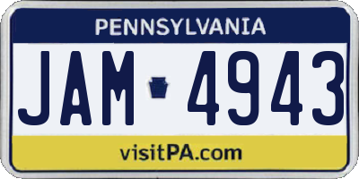 PA license plate JAM4943