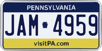 PA license plate JAM4959