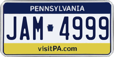 PA license plate JAM4999