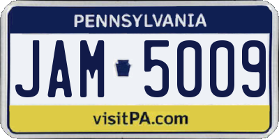 PA license plate JAM5009