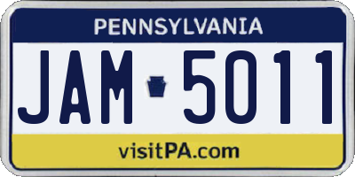 PA license plate JAM5011