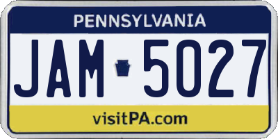 PA license plate JAM5027