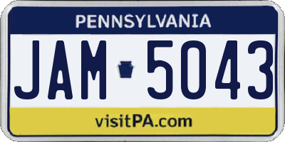 PA license plate JAM5043