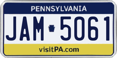 PA license plate JAM5061