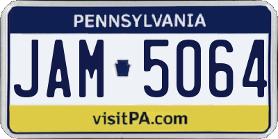 PA license plate JAM5064