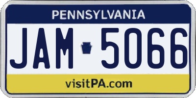 PA license plate JAM5066