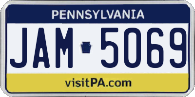 PA license plate JAM5069