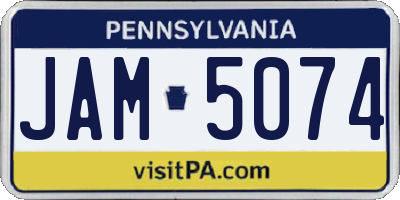 PA license plate JAM5074