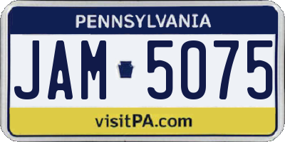 PA license plate JAM5075