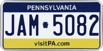 PA license plate JAM5082