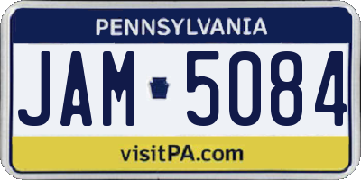 PA license plate JAM5084