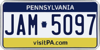 PA license plate JAM5097