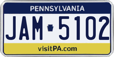 PA license plate JAM5102