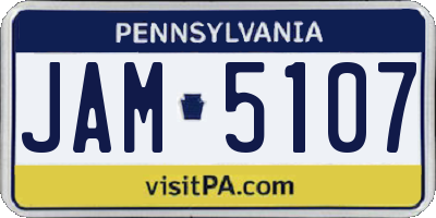 PA license plate JAM5107