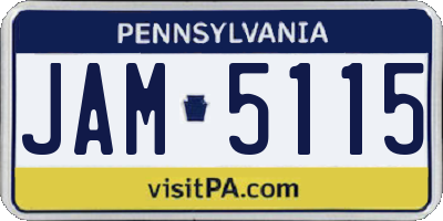 PA license plate JAM5115