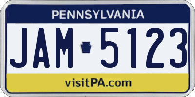 PA license plate JAM5123