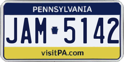 PA license plate JAM5142